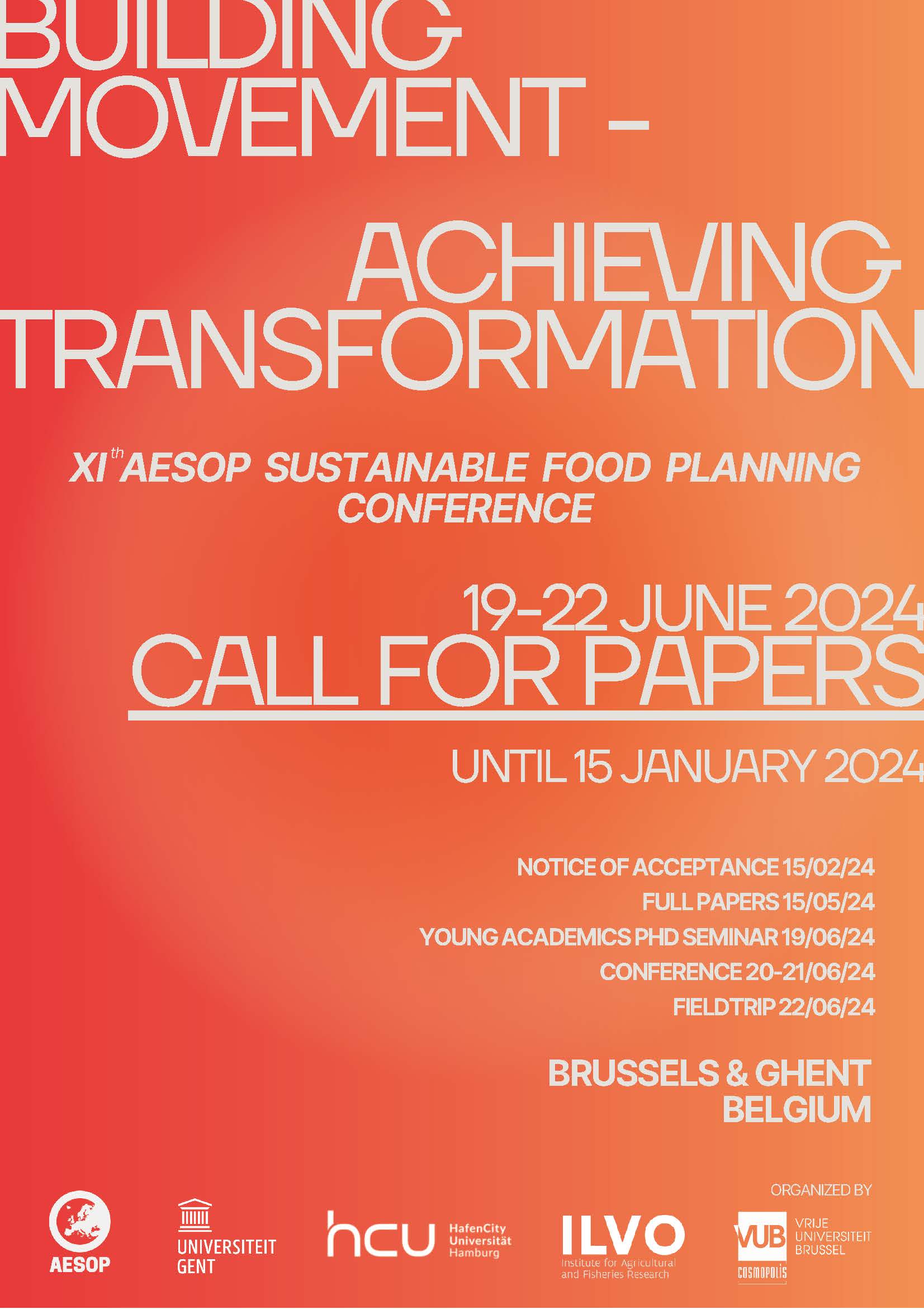 AESOP AESOP Sustainable Food Planning Conference 2024 Brussels and