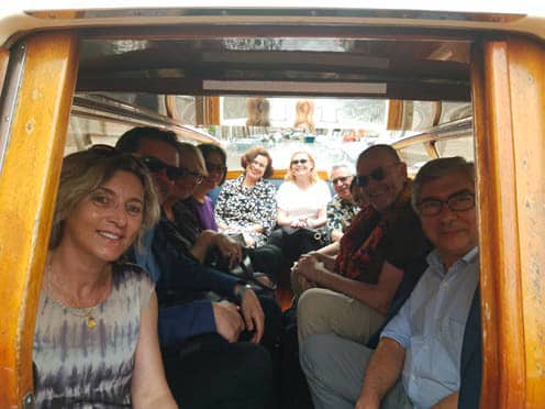 Zorica, Daniel, Rachel, Weiping, Anna, Beata, Marlon, Angelique, Ben, and Paolo P. en route to the Lido- Opening ceremony of the 2019 AESOP Congress in Venice